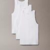 Conjunto de 3 camisolas sem mangas em mistura de Cotton Stretch Conjunto de 3 camisolas sem mangas em mistura de Cotton Stretch