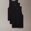Conjunto de 3 camisolas sem mangas em mistura de Cotton Stretch Conjunto de 3 camisolas sem mangas em mistura de Cotton Stretch