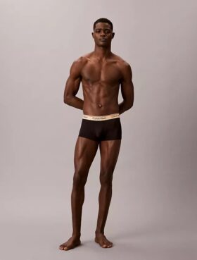 Conjunto de 3 cuecas boxer Low Rise Trunk em microfibra elástica Conjunto de 3 cuecas boxer Low Rise Trunk em microfibra elástica