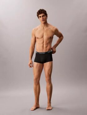 Conjunto de 3 cuecas boxer Low Rise Trunk em microfibra elástica Conjunto de 3 cuecas boxer Low Rise Trunk em microfibra elástica