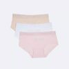 Conjunto de 3 cuecas Hipster com faixa de logótipo para meninas Conjunto de 3 cuecas Hipster com faixa de logótipo para meninas