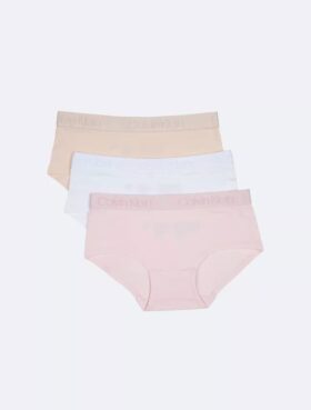 Conjunto de 3 cuecas Hipster com faixa de logótipo para meninas