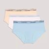 Conjunto de 3 cuecas Hipster com faixa de logótipo para meninas Conjunto de 3 cuecas Hipster com faixa de logótipo para meninas