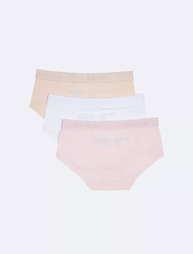 Conjunto de 3 cuecas Hipster com faixa de logótipo para meninas Conjunto de 3 cuecas Hipster com faixa de logótipo para meninas