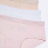 Conjunto de 3 cuecas Hipster com faixa de logótipo para meninas Conjunto de 3 cuecas Hipster com faixa de logótipo para meninas