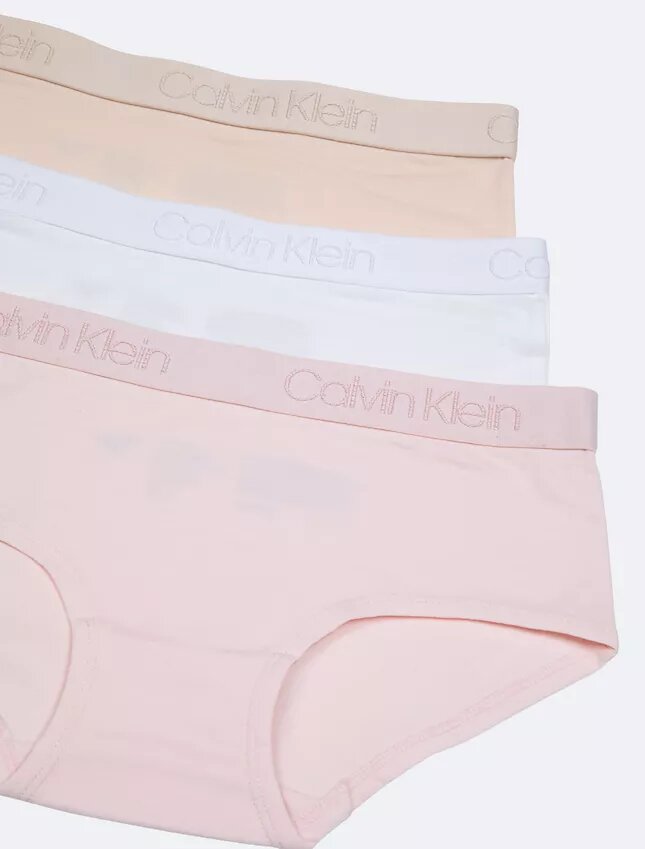 Conjunto de 3 cuecas Hipster com faixa de logótipo para meninas Conjunto de 3 cuecas Hipster com faixa de logótipo para meninas
