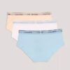 Conjunto de 3 cuecas Hipster com faixa de logótipo para meninas Conjunto de 3 cuecas Hipster com faixa de logótipo para meninas