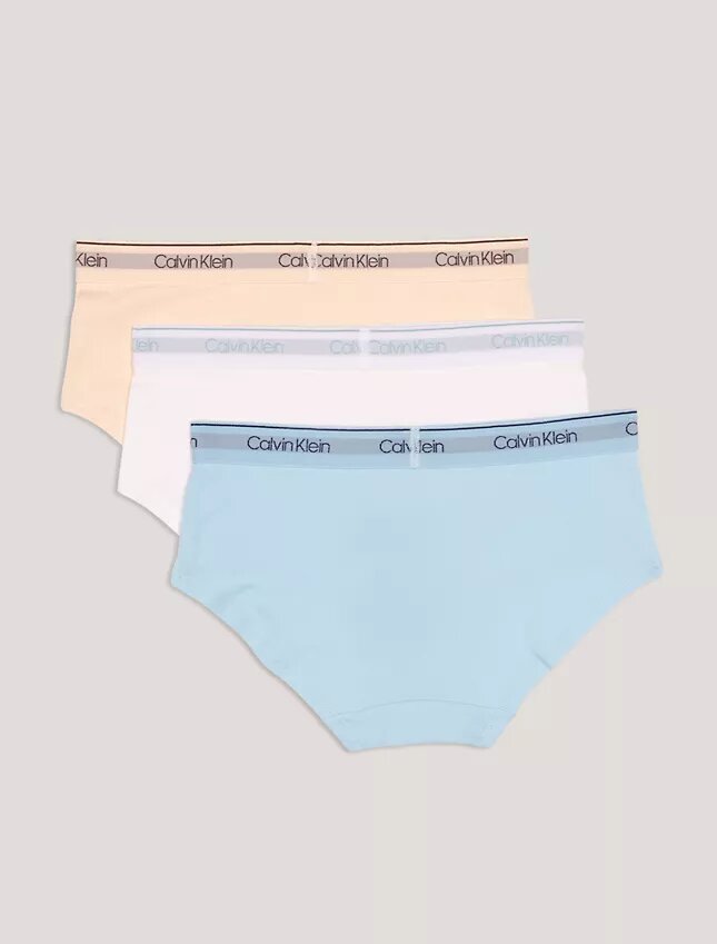 Conjunto de 3 cuecas Hipster com faixa de logótipo para meninas Conjunto de 3 cuecas Hipster com faixa de logótipo para meninas