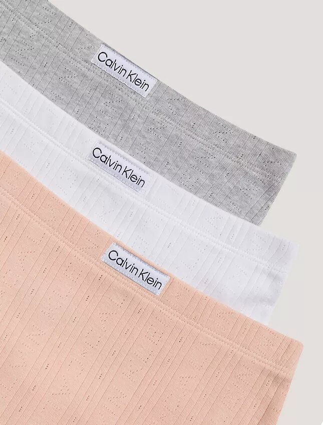 Conjunto de 3 cuecas Hipster de cintura baixa com logótipo em canelado Conjunto de 3 cuecas Hipster de cintura baixa com logótipo em canelado