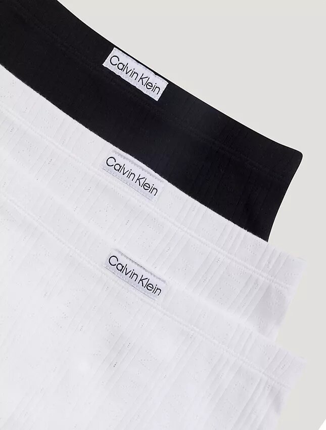 Conjunto de 3 cuecas Hipster de cintura baixa com logótipo em canelado Conjunto de 3 cuecas Hipster de cintura baixa com logótipo em canelado