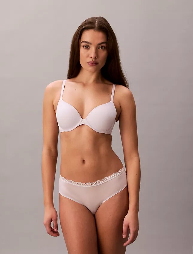 Conjunto de 3 cuecas Hipster em microfibra elástica com renda Conjunto de 3 cuecas Hipster em microfibra elástica com renda