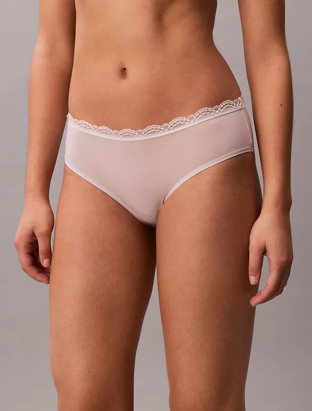Conjunto de 3 cuecas Hipster em microfibra elástica com renda Conjunto de 3 cuecas Hipster em microfibra elástica com renda