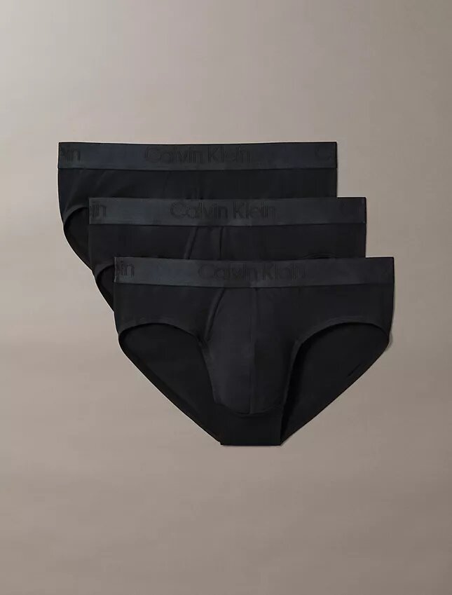 Conjunto de 3 cuecas justas pretas CK Black Conjunto de 3 cuecas justas pretas CK Black