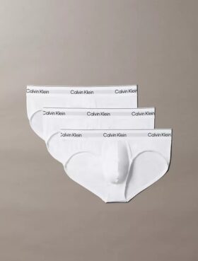 Conjunto de 3 cuecas slip de cintura baixa em Cotton Stretch Icon
