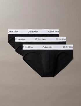 Conjunto de 3 cuecas slip de cintura baixa em Cotton Stretch Icon