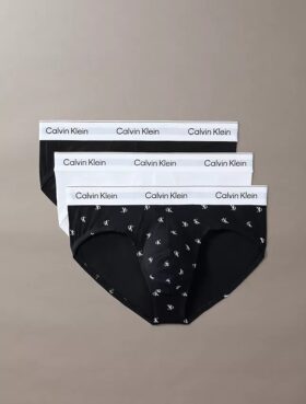 Conjunto de 3 cuecas slip de cintura baixa em Cotton Stretch Icon