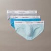 Conjunto de 3 cuecas slip de cintura baixa em Cotton Stretch Icon