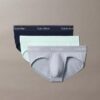 Conjunto de 3 cuecas slip de cintura baixa em Cotton Stretch Icon
