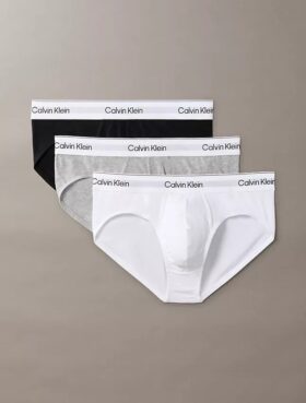 Conjunto de 3 cuecas slip de cintura baixa em Cotton Stretch Icon
