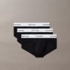 Conjunto de 3 cuecas slip de cintura baixa em Cotton Stretch Icon