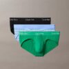 Conjunto de 3 cuecas slip de cintura baixa em Cotton Stretch Icon