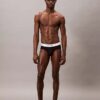 Conjunto de 3 cuecas slip de cintura baixa em Cotton Stretch Icon