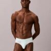Conjunto de 3 cuecas slip de cintura baixa em Cotton Stretch Icon
