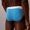 Conjunto de 3 cuecas slip de cintura baixa em Cotton Stretch Icon
