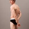 Conjunto de 3 cuecas slip de cintura baixa em Cotton Stretch Icon