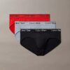 Conjunto de 3 cuecas slip de cintura baixa em microfibra elástica