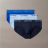 Conjunto de 3 cuecas slip de cintura baixa em microfibra elástica Conjunto de 3 cuecas slip de cintura baixa em microfibra elástica