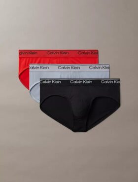 Conjunto de 3 cuecas slip de cintura baixa em microfibra elástica Conjunto de 3 cuecas slip de cintura baixa em microfibra elástica