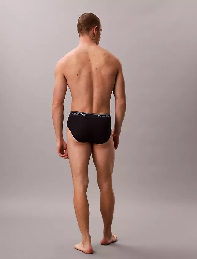 Conjunto de 3 cuecas slip de cintura baixa em microfibra elástica Conjunto de 3 cuecas slip de cintura baixa em microfibra elástica