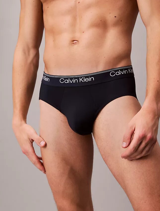 Conjunto de 3 cuecas slip de cintura baixa em microfibra elástica Conjunto de 3 cuecas slip de cintura baixa em microfibra elástica
