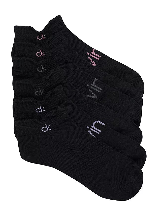 Conjunto de 3 pares de meias invisíveis de malha lisa com aba dupla Conjunto de 3 pares de meias invisíveis de malha lisa com aba dupla