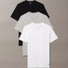 Conjunto de 3 T-shirts de Gola em V com Corte Clássico da Cotton Classics Conjunto de 3 T-shirts de Gola em V com Corte Clássico da Cotton Classics