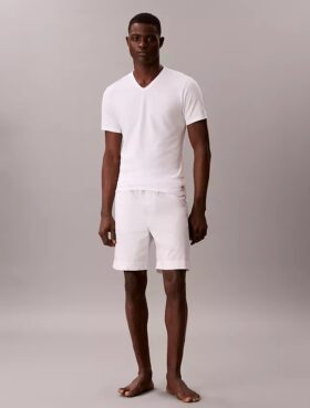 Conjunto de 3 T-shirts de gola em V com corte justo em mistura de Cotton Stretch