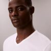 Conjunto de 3 T-shirts de gola em V com corte justo em mistura de Cotton Stretch