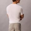 Conjunto de 3 T-shirts de gola em V com corte justo em mistura de Cotton Stretch Conjunto de 3 T-shirts de gola em V com corte justo em mistura de Cotton Stretch