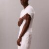 Conjunto de 3 T-shirts de gola em V com corte justo em mistura de Cotton Stretch