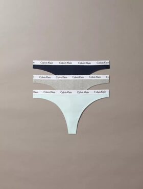 Conjunto de 3 Thongs Carousel em malha Cotton Stretch de algodão