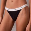 Conjunto de 3 Thongs de algodão elástico com nervuras Conjunto de 3 Thongs de algodão elástico com nervuras