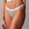 Conjunto de 3 Thongs de algodão elástico com nervuras Conjunto de 3 Thongs de algodão elástico com nervuras