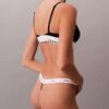 Conjunto de 3 Thongs de algodão elástico com nervuras Conjunto de 3 Thongs de algodão elástico com nervuras