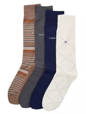 Conjunto de 4 pares de meias sociais em mistura de algodão