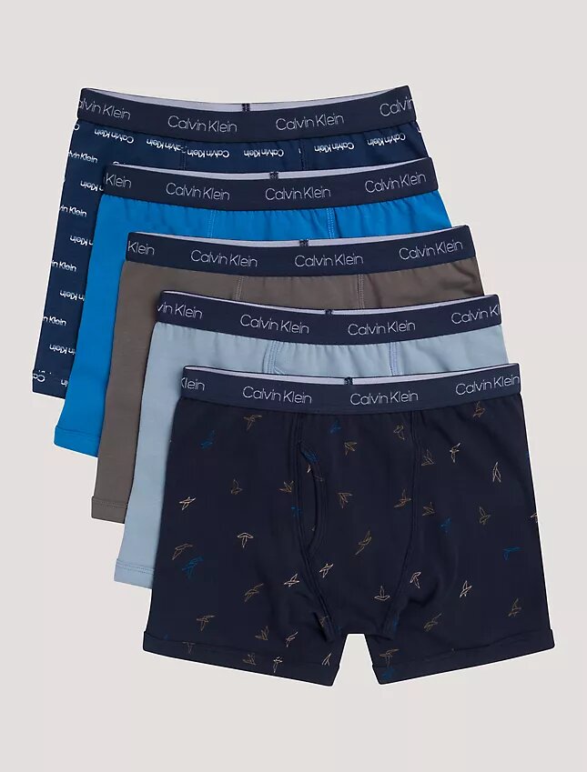 Conjunto de 5 Boxers justos em algodão Cotton Stretch para meninos Conjunto de 5 Boxers justos em algodão Cotton Stretch para meninos
