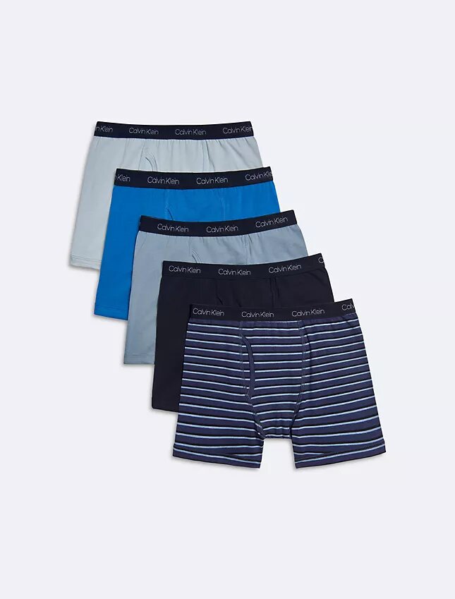Conjunto de 5 Boxers justos em algodão Cotton Stretch para meninos Conjunto de 5 Boxers justos em algodão Cotton Stretch para meninos