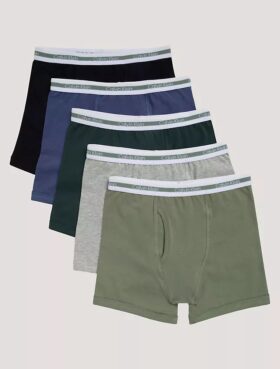 Conjunto de 5 Boxers justos em algodão Cotton Stretch para meninos