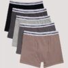 Conjunto de 5 Boxers justos em algodão Cotton Stretch para meninos Conjunto de 5 Boxers justos em algodão Cotton Stretch para meninos