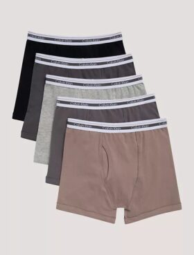 Conjunto de 5 Boxers justos em algodão Cotton Stretch para meninos